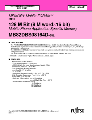 MB82DBS08164D-70L Datasheet PDF Fujitsu