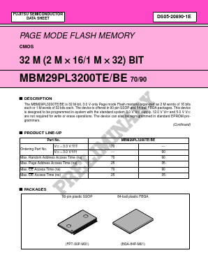 MBM29PL3200BE Datasheet PDF Fujitsu