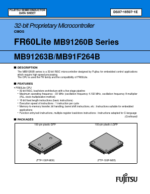 MB91263BPFV-G-BND Datasheet PDF Fujitsu