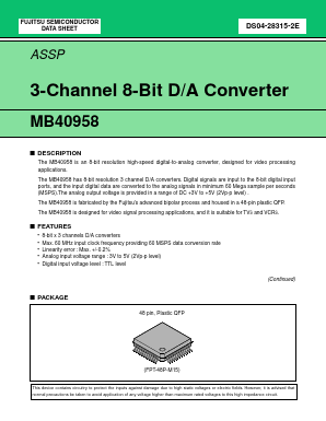 MB40958PF Datasheet PDF Fujitsu