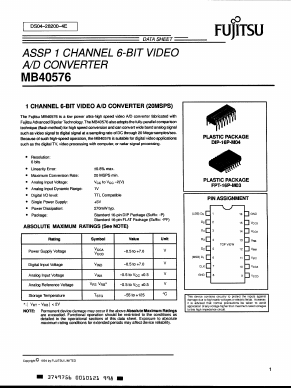 MB40576PF Datasheet PDF Fujitsu