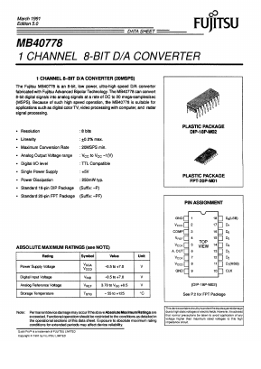 MB40778PF Datasheet PDF Fujitsu