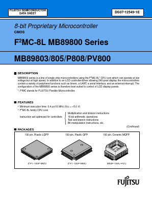 MB89800 Datasheet PDF Fujitsu