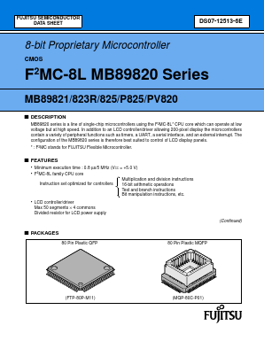 MB89820 Datasheet PDF Fujitsu