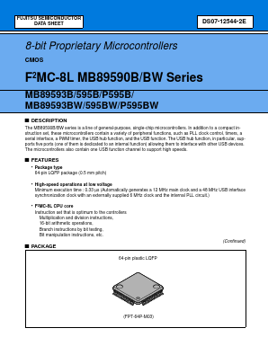 MB89595BPFV Datasheet PDF Fujitsu