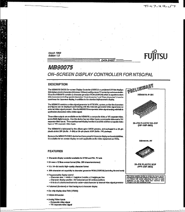 MB90075-P-SH Datasheet PDF Fujitsu