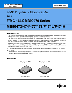 MB90478 Datasheet PDF Fujitsu
