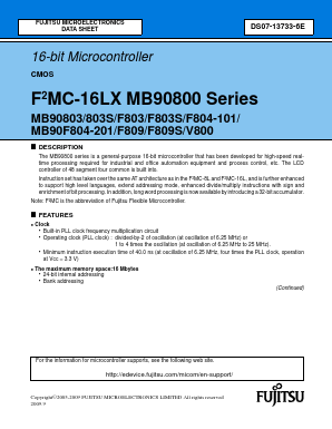 MB90F804-201 Datasheet PDF Fujitsu