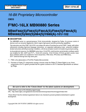 MB90F884ASPMC Datasheet PDF Fujitsu