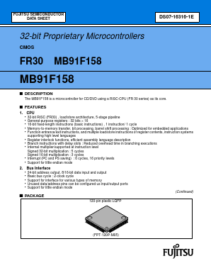 MB91F158PFF-G Datasheet PDF Fujitsu