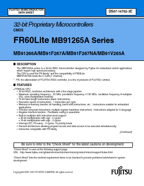 MB91F267A Datasheet PDF Fujitsu