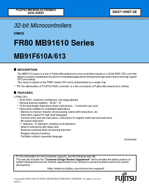 MB91613 Datasheet PDF Fujitsu