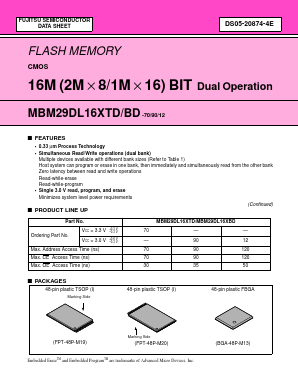 MBM29DL163TD70PETN Datasheet PDF Fujitsu