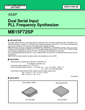 MB15F72SP Datasheet PDF Fujitsu
