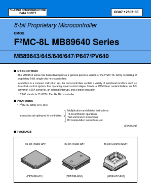 MB89645PF Datasheet PDF Fujitsu