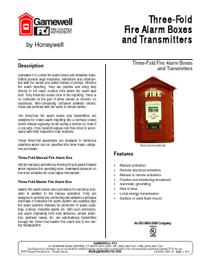 M34-75 Datasheet PDF Gamewell-FCI by Honeywell