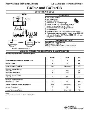 BAT17 Datasheet PDF General Semiconductor