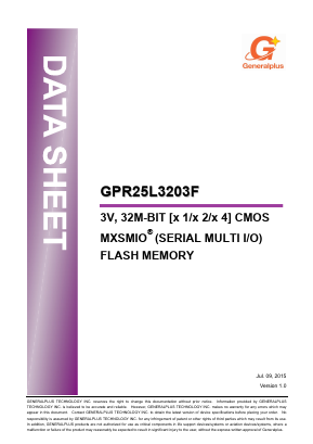 GPR25L3203F Datasheet PDF Generalplus Technology Inc.