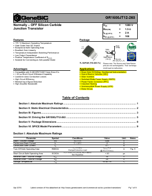 GR1500JT12-263 Datasheet PDF GeneSiC Semiconductor, Inc.