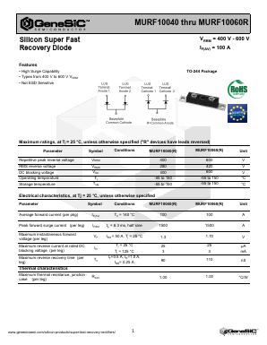 MURF10060 Datasheet PDF GeneSiC Semiconductor, Inc.