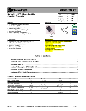 GR1500JT12-247 Datasheet PDF GeneSiC Semiconductor, Inc.