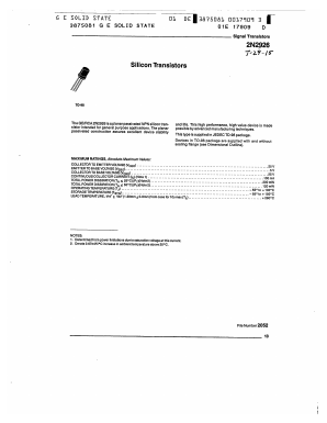 2N2926 Datasheet PDF GE Solid State