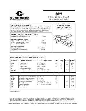 3001 Datasheet PDF GHz Technology