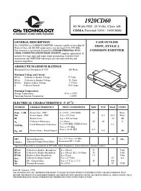 1920CD60 Datasheet PDF GHz Technology