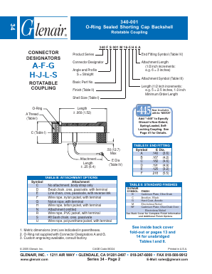 340AS001M16 Datasheet PDF Glenair, Inc.