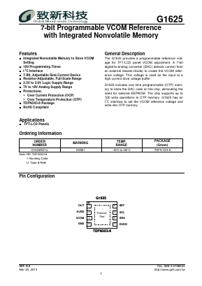 G1625RD1U Datasheet PDF Global Mixed-mode Technology Inc