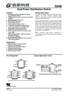 G546 Datasheet PDF Global Mixed-mode Technology Inc