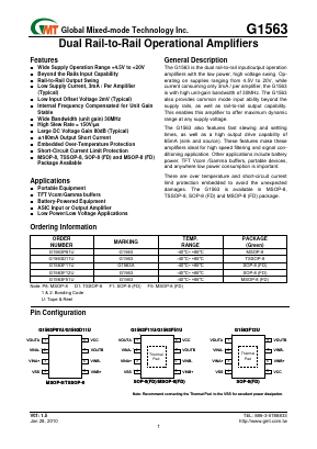 G1563 Datasheet PDF Global Mixed-mode Technology Inc