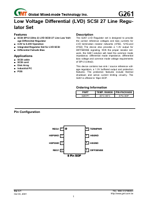 G261P1 Datasheet PDF Global Mixed-mode Technology Inc