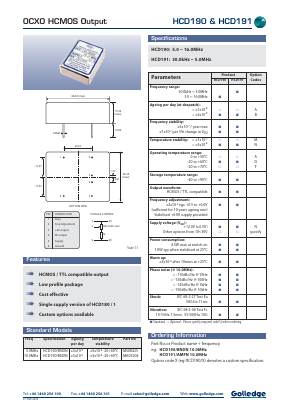HCD191/AMFN Datasheet PDF Golledge Electronics Ltd