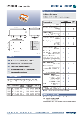 HCD300/BNDL Datasheet PDF Golledge Electronics Ltd