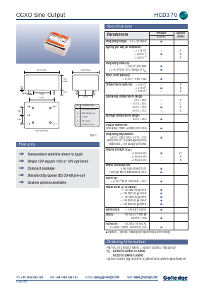 HCD370/DPFN Datasheet PDF Golledge Electronics Ltd