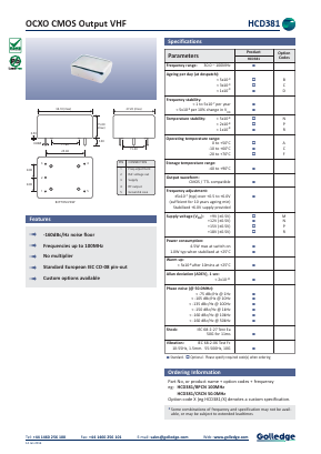 HCD381/CRCN Datasheet PDF Golledge Electronics Ltd