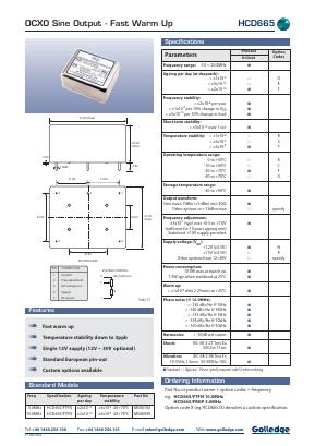 HCD665/FRGP Datasheet PDF Golledge Electronics Ltd