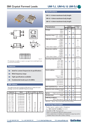 UM4J Datasheet PDF Golledge Electronics Ltd