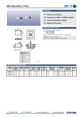 GSF-75 Datasheet PDF Golledge Electronics Ltd