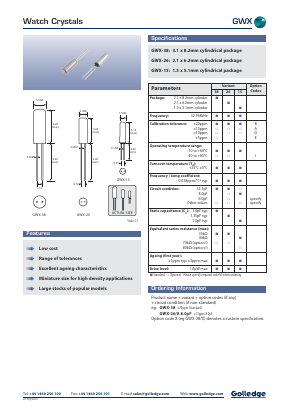 GWX-26 Datasheet PDF Golledge Electronics Ltd