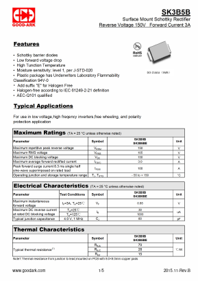 SK3B5B Datasheet PDF GOOD-ARK