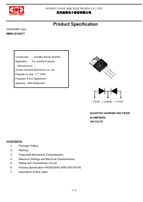 MBRL20100CT Datasheet PDF GOOD-ARK