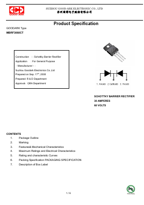 MBRF3060CT Datasheet PDF GOOD-ARK