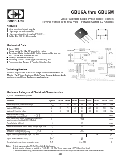 GBU6A Datasheet PDF GOOD-ARK