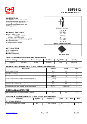 SSF3612 Datasheet PDF GOOD-ARK