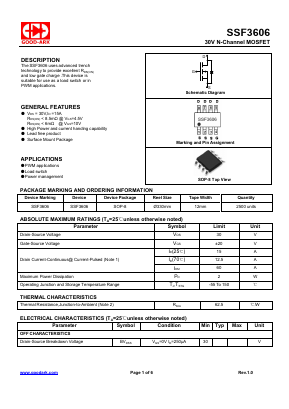 SSF3606 Datasheet PDF GOOD-ARK