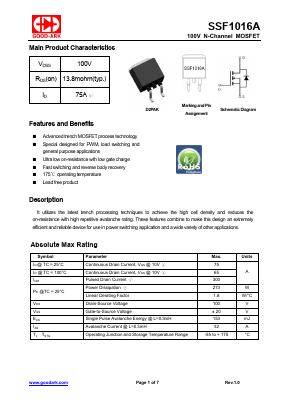 SSF1016A Datasheet PDF GOOD-ARK