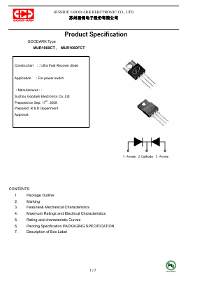 MUR1060FCT Datasheet PDF GOOD-ARK