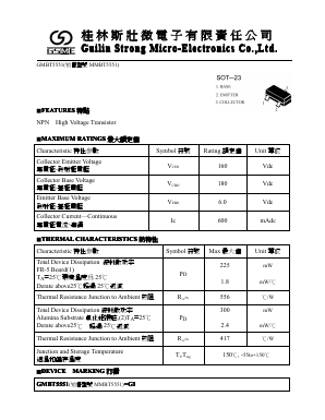 MMBT5551 Datasheet PDF Guilin Strong Micro-Electronics Co., Ltd.